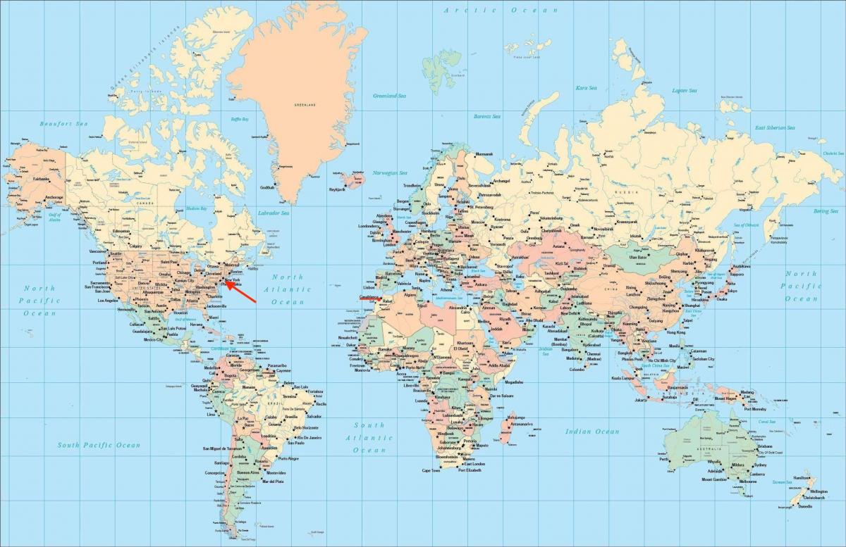 Posizione di Brooklyn sulla mappa del mondo