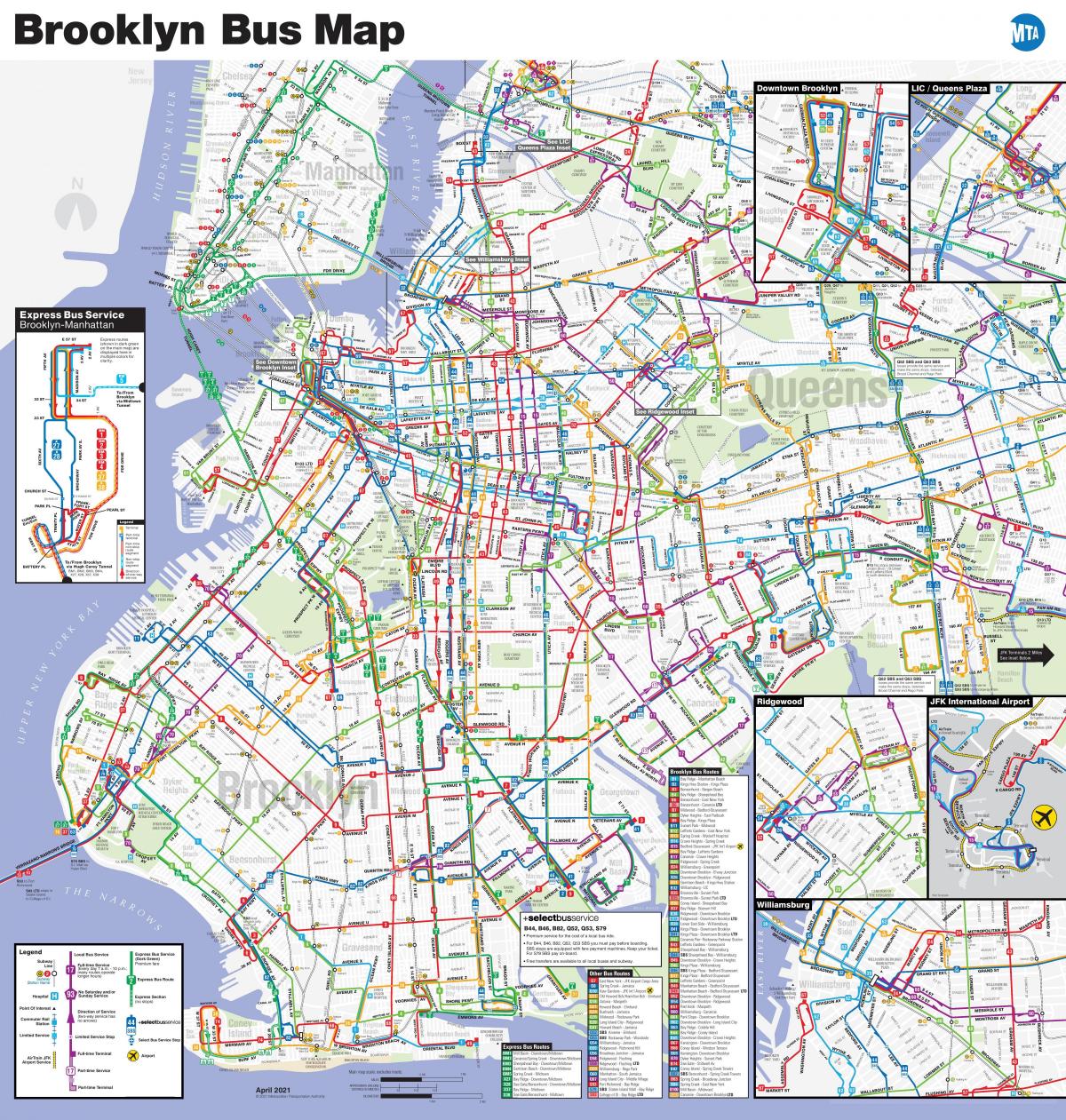 Mappa della stazione degli autobus di Brooklyn