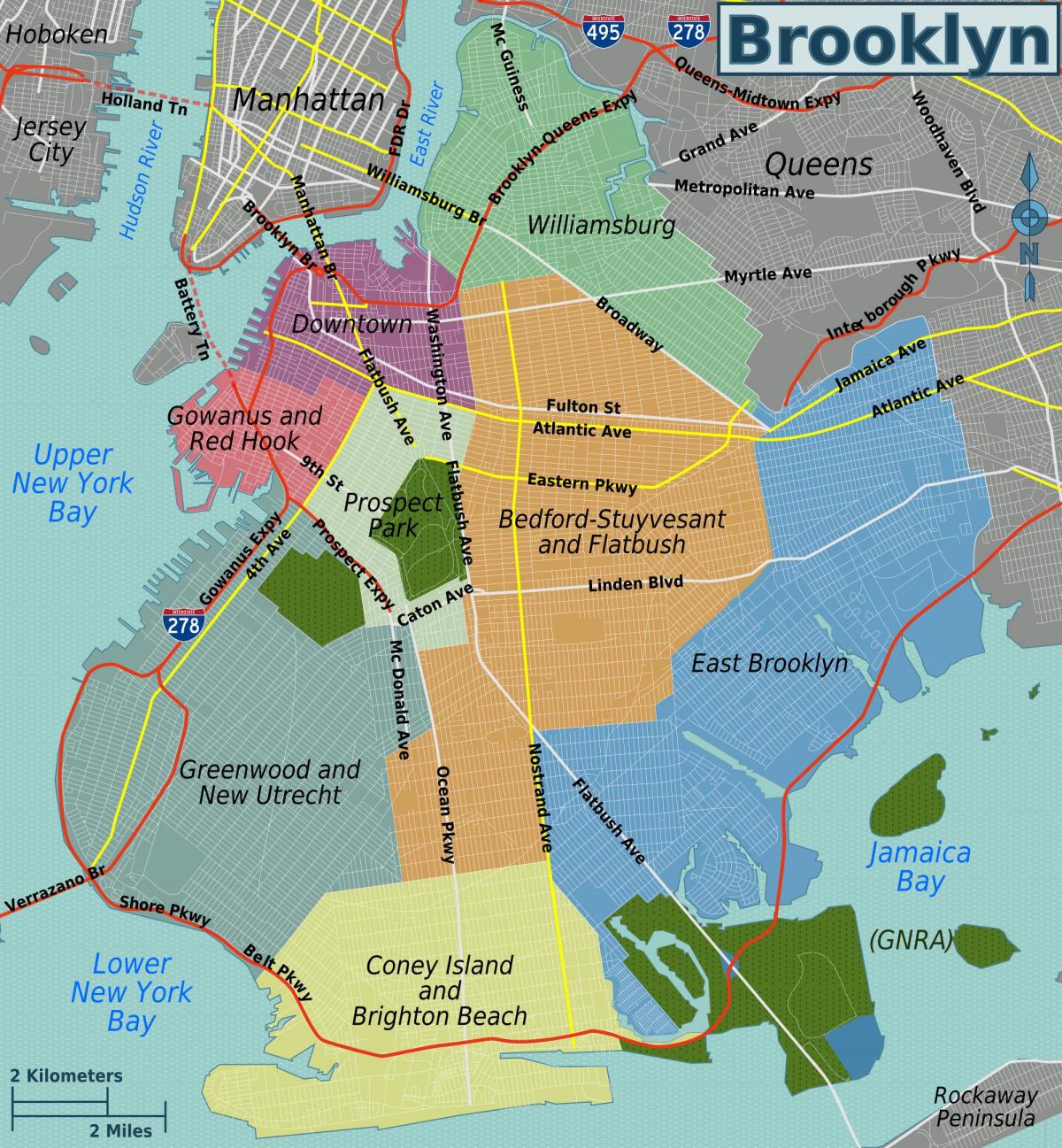 Mappa del distretto di Brooklyn