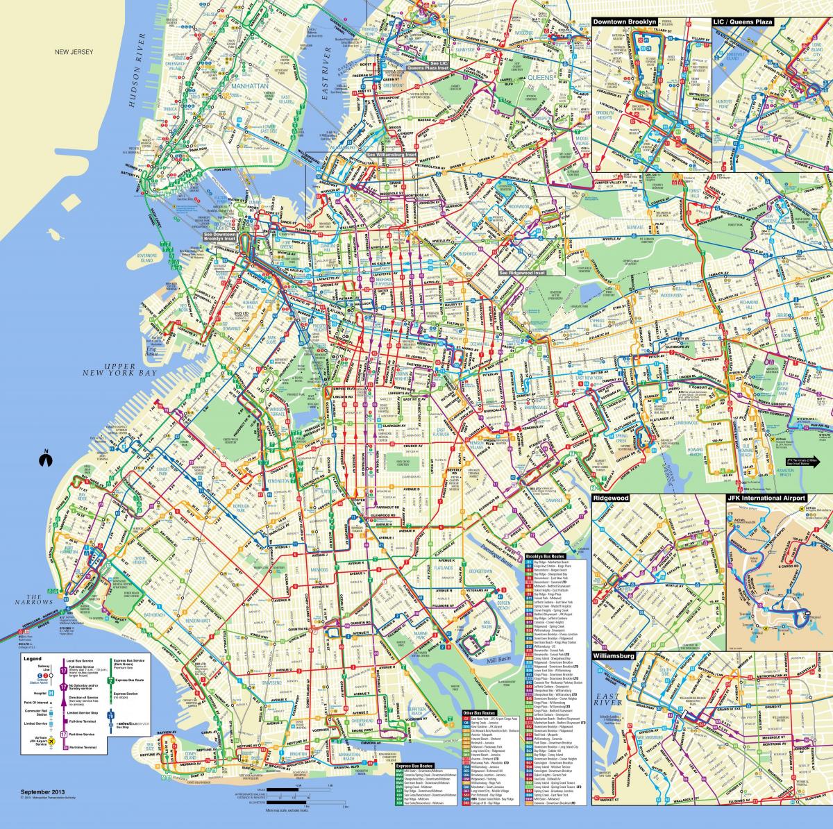 Mappa dei trasporti di Brooklyn